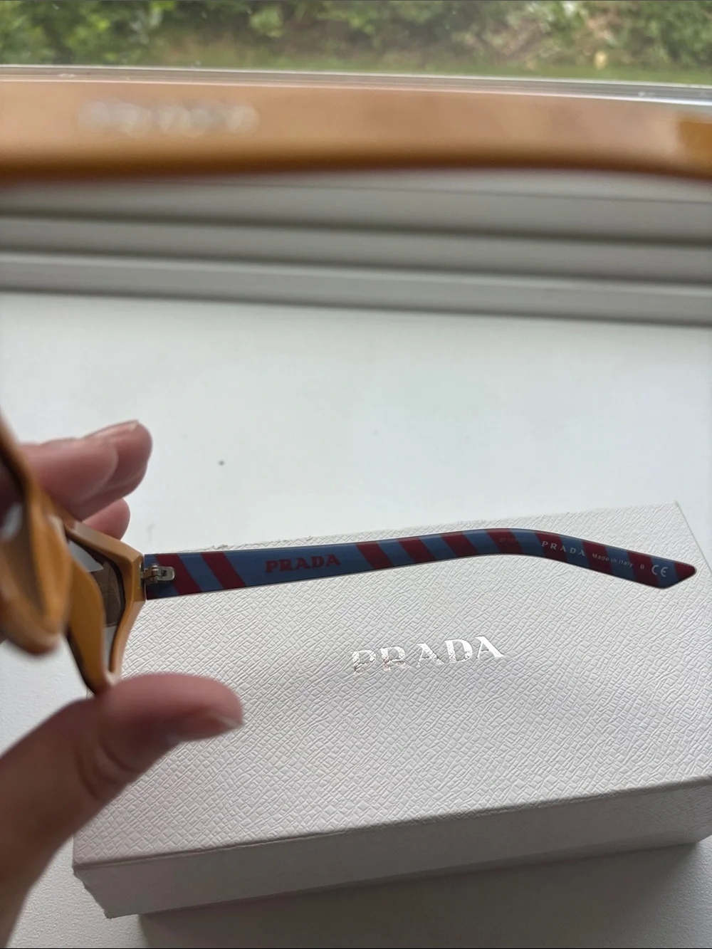 Prada Tortoiseshell Cat-Eye Sunglasses Shield Tinted Sunglasses
